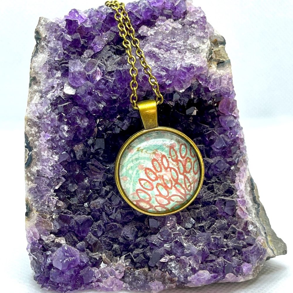 Bronze colored Glass Pendant